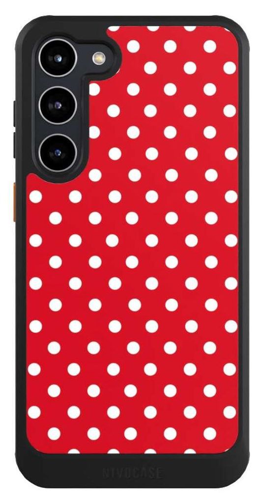 NIVOCASE Hülle für Samsung Galaxy S23+ Handyhülle NIVOcore Case Schwarz Polka Dots Punkte Retro