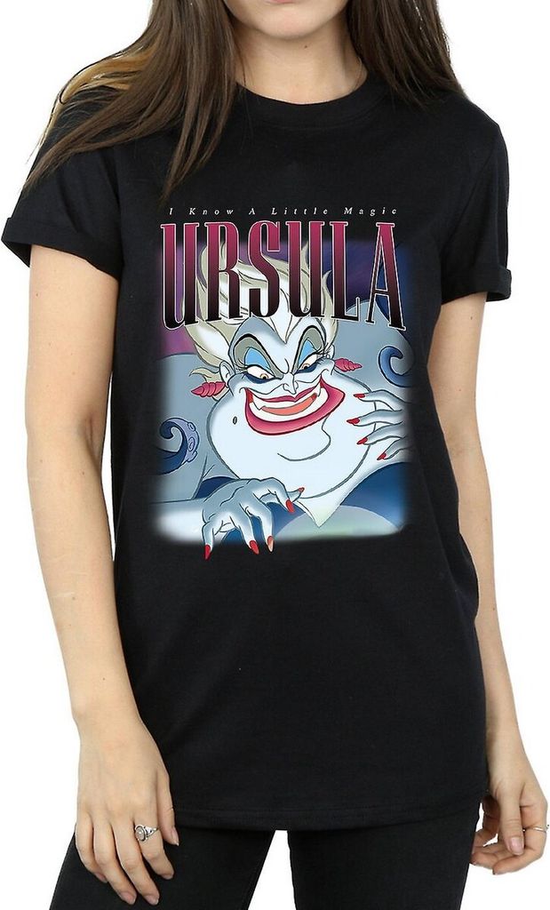 The Little Mermaid - T-Shirt für Damen BI838 (S) (Schwarz)