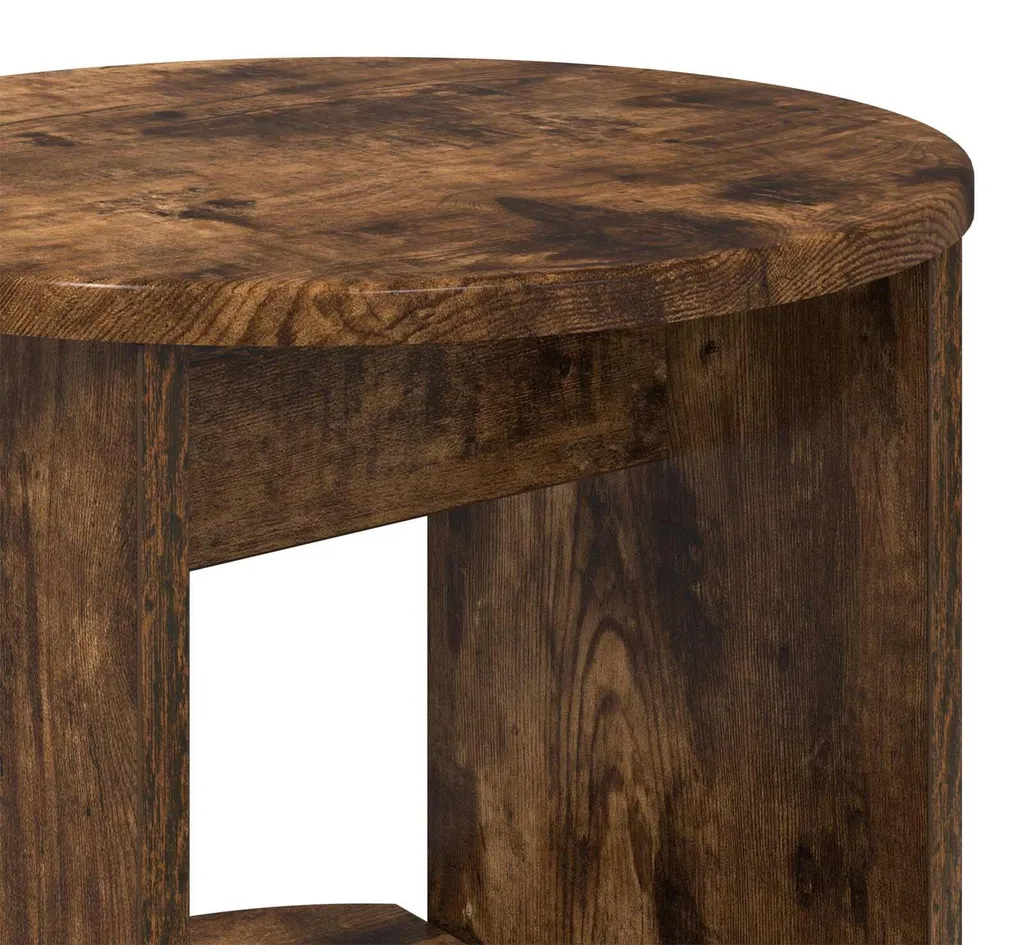 Meuble d'appoint robuste en chêne fumé avec étagères de rangement - 6