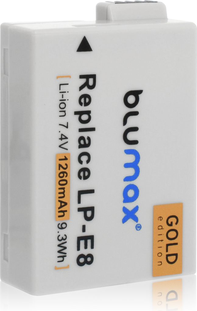 Blumax Akku passend für Canon EOS 550D, 600D, 650D, 700D - LP-E8 1260 mAh (7,2V)