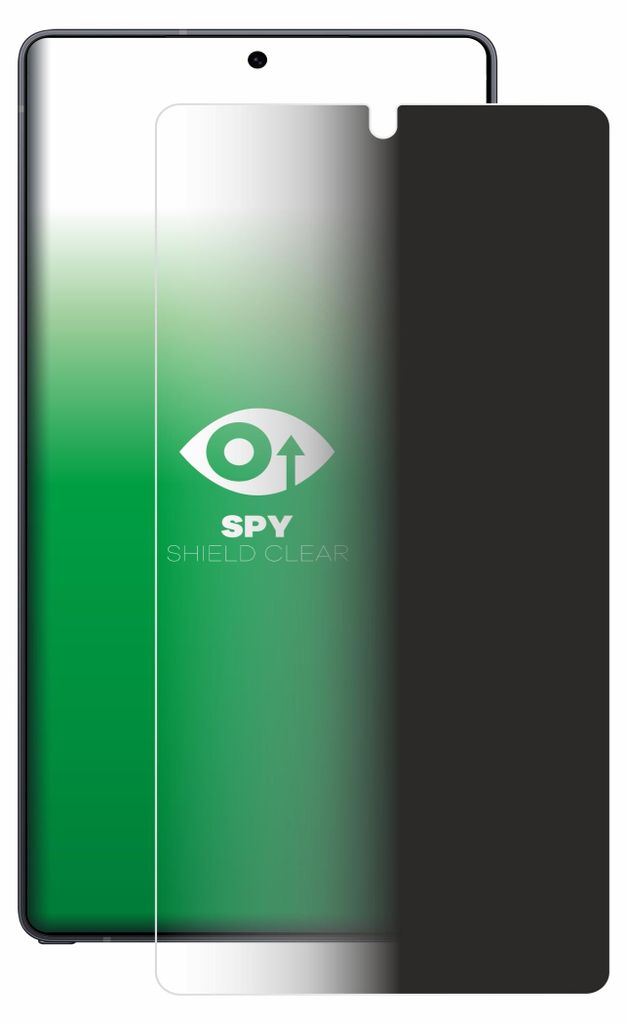 A privacy screen protector is shown on top of a smartphone screen.
