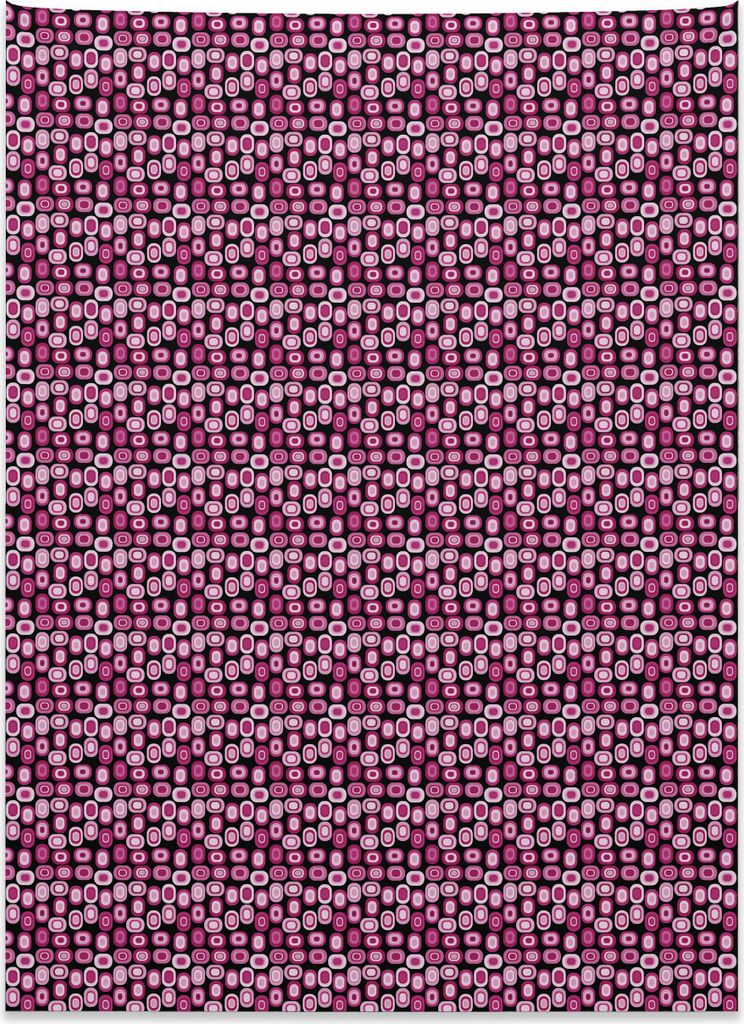 Abakuhaus Abstrakt Wandteppich, Ovale Figuren lebendig aus Weiches Mikrofaser Stoff Kein Verblassen Klare Farben Waschbar, 110 x 150 cm, Hellrosa M...