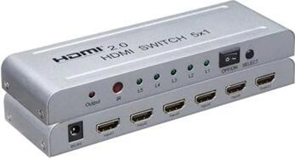 Commutateur HDMI 5 Ports pour TV 4K Switcher Multi-Source avec Télécommande