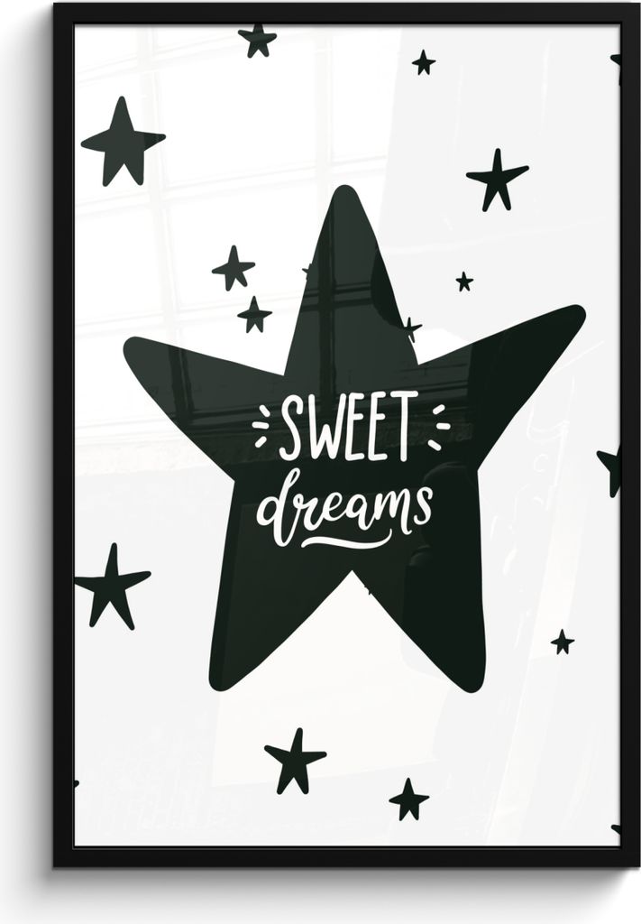 MuchoWow MuchoWow Gerahmtes Poster Zitat - Sterne - Kind - Jungen - Mädchen - Baby 60x90 cm - Poster mit zchwarzem Bilderrahmen - Kunst