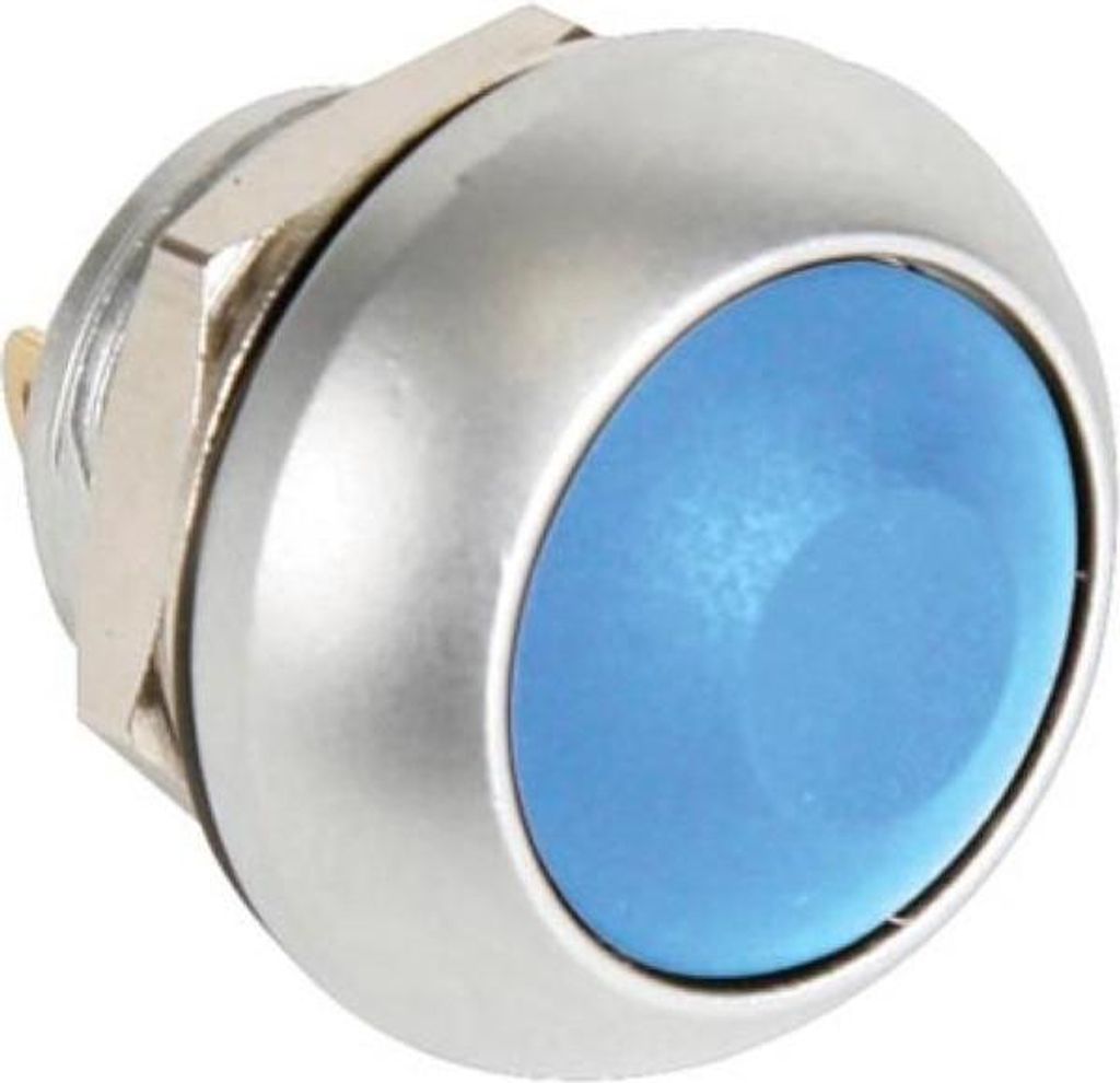 Mini-Drucktaster - Rund - Metall - Blaue Schutzkappe - 1P Spst Aus-(Ein)