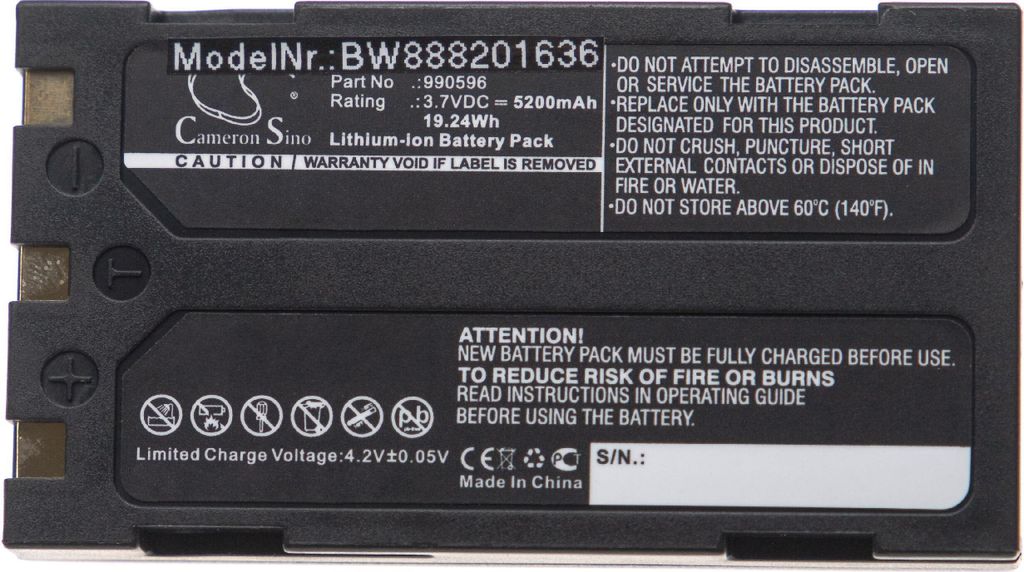 vhbw Akku Ersatz für Ridgid 990596, 990514 für Messgerät (5200 mAh, 3,7 V, Li-Ion)