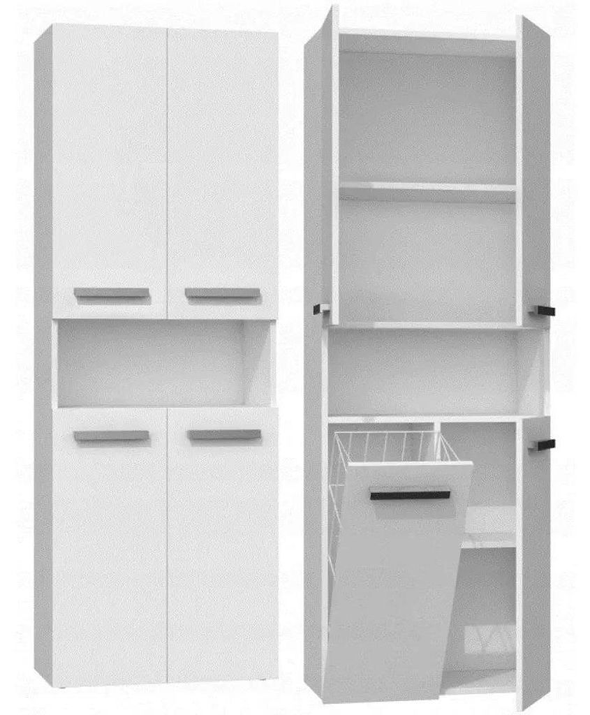 Armoire de salle de bain avec étagère VALDUR 3 – blanc mat Image du produit 