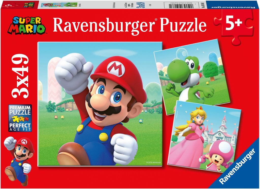 Ravensburger Kinderpuzzle Super Mario (3x49 Teile Puzzle Produktbild 