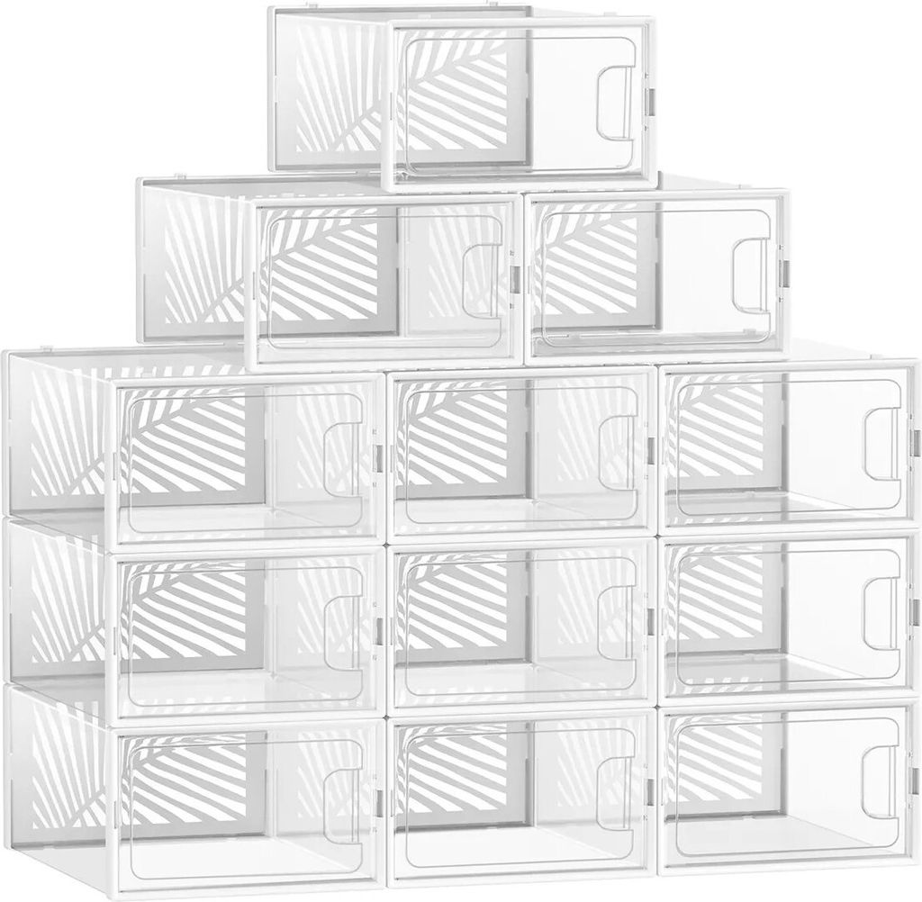In And OutdoorMatch Schuhkarton transparent 12-teilig Janice - Sneakerbox - Schuhkarton - Aufbewahrungssystem - Aufbewahrungsbox - 33x23x14 cm