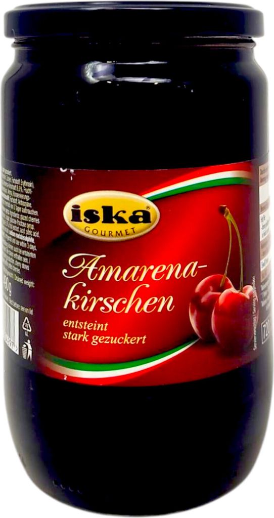 iska Gourmet Amarenakirschen 890g Glas entsteint stark Produktbild 
