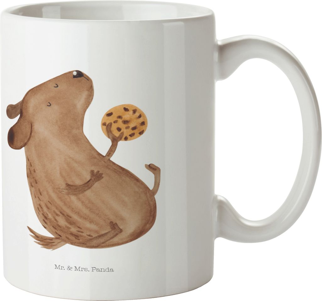 Mr. & Mrs. Panda Plastikbecher Hund Keks - Weiß - Geschenk, Haferl, Leckerli, Hungrig, Mehrwegbecher, Pott, Sprüche, Hundekekse, Trinklernbecher,...