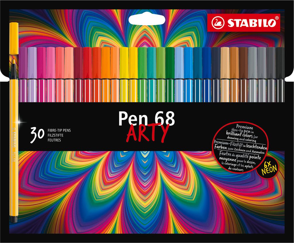 Fixa STABILO Pen 68 sada 30 ks v kartonovém pouzdru "ARTY" Obrázek produktu 