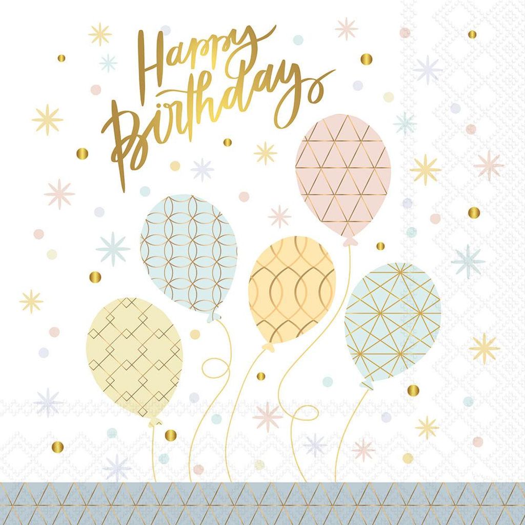 Servietten 33x33 cm - Happy balloons