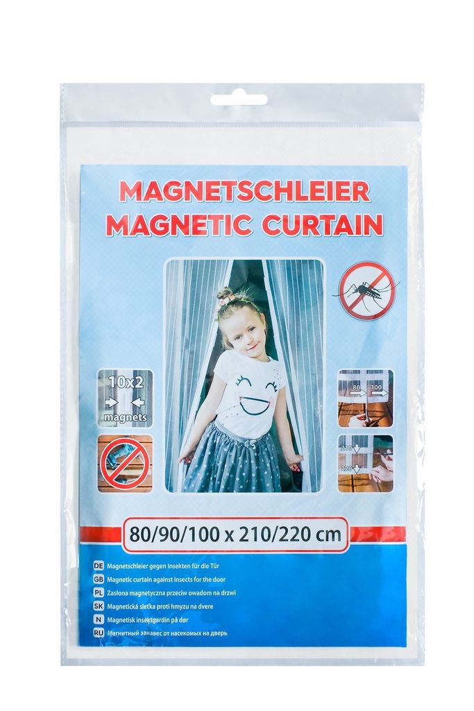 Magnet-Fliegengitter für Türe 205cm hoch, 70cm breit, weiß, € 0