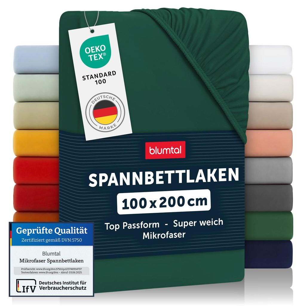 Blumtal Spannbettlaken 100x200 cm – Atmungsaktives Produktbild 