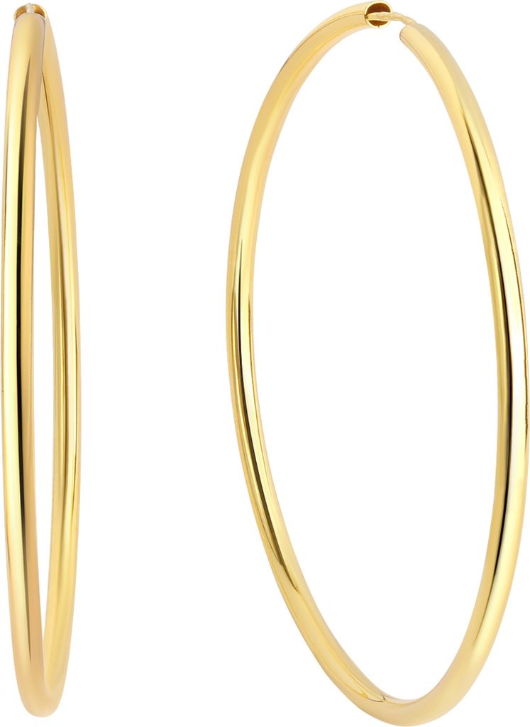 V Steckcreolen 925/- Sterling Silber 5,0cm gelb 299210055V