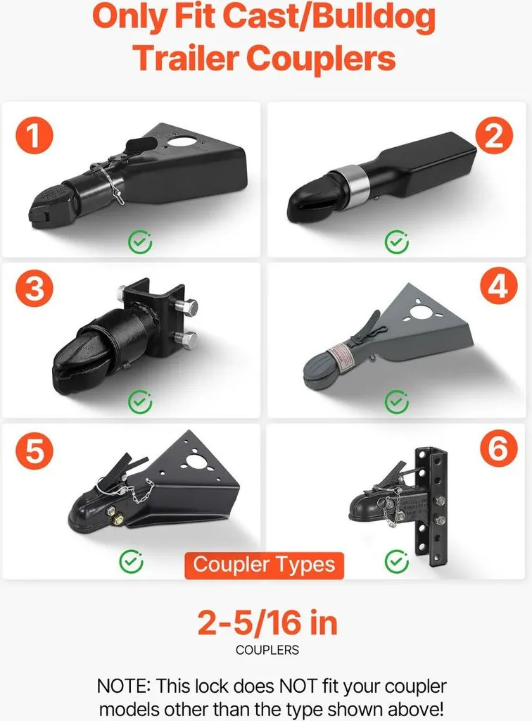 Antivol de remorque pour attelage Bulldog 2-5/16 pouces ultra résistant - 2