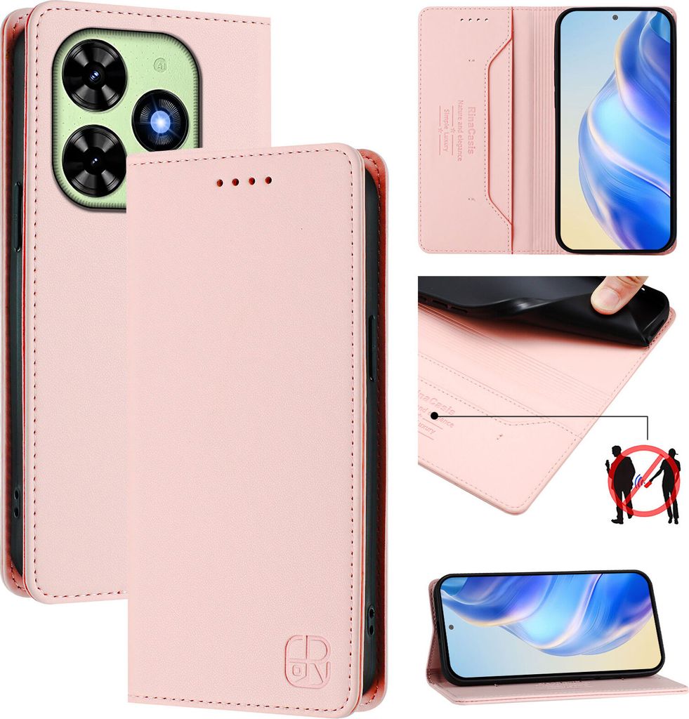 Lederhülle für Tecno Spark Go 2024/Spark 20/Spark 20C/Pop 8/Infinix Smart 8/Smart 8 Plus/Smart 8 Pro/Hot 40i Hülle Flip Brieftasche Kartenfäche...
