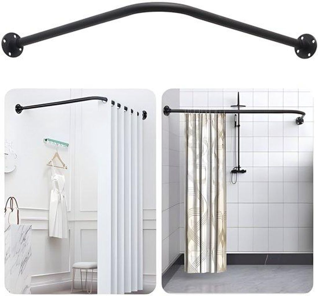 Badezimmer-Gordirail - RVS - 90-Grad-Winkel - Duschgordirail für Badewanne - für Privatbereich