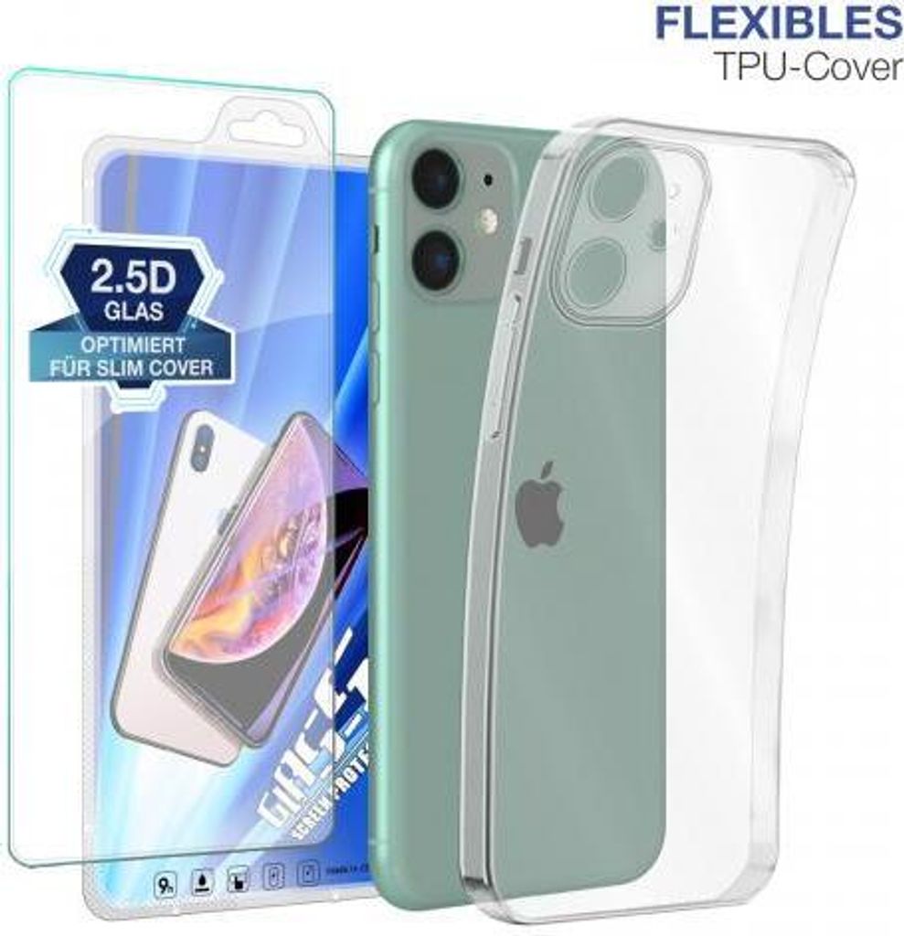 Slim Cover für Apple iPhone 11 mit 9H Displayglas Produktbild 