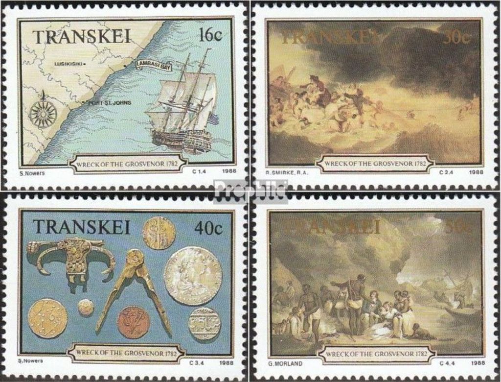 Briefmarken Südafrika - Transkei 1988 Mi 222-225 (kompl.Ausg.) postfrisch Untergang der Grosvenor
