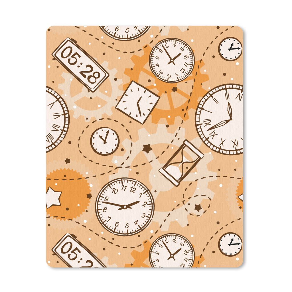 MuchoWow Mauspad Mousepad Muster - Uhr - Sanduhr 30x40 cm - Mousepads - Maus Mat - Pad - Mausunterlage - Mausmatten