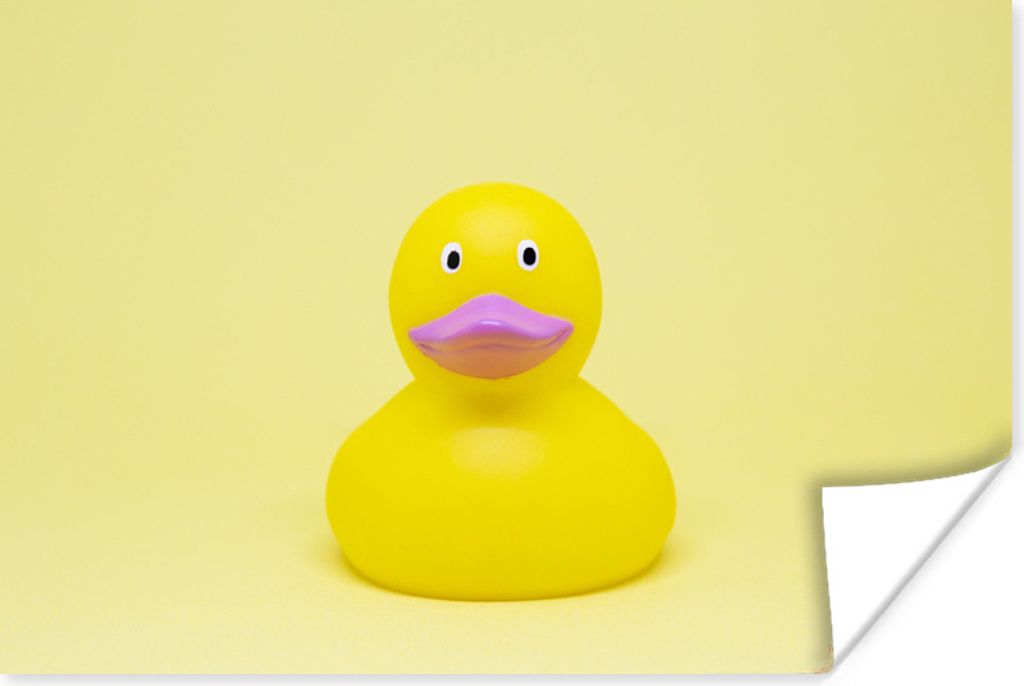 MuchoWow® Poster Gummi-Ente - Gelb - Rosa 60x40 cm - Produktbild 