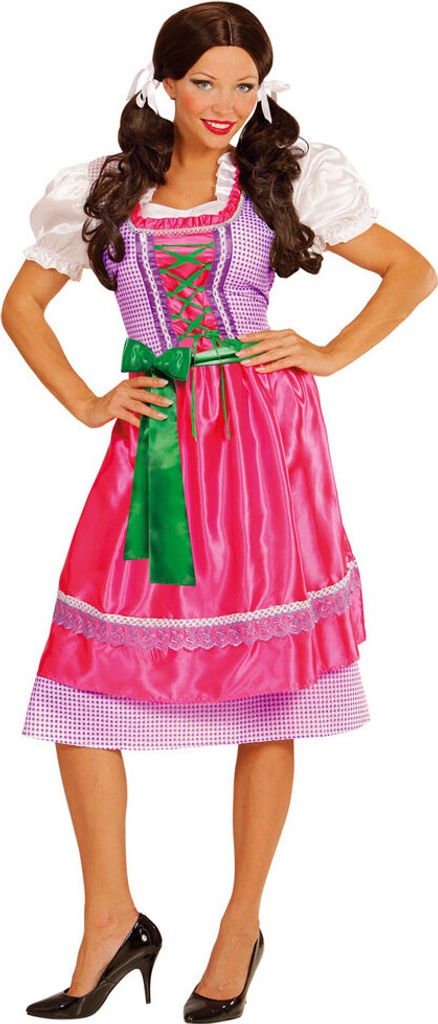 Kostüm Dirndl Trachtenkleid Dame pink grün Größe: 38-40