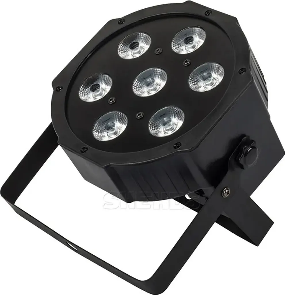 Éclairage de scène LED Par plat DMX pour DJ et mariages 7x12W RGBW 8pcs