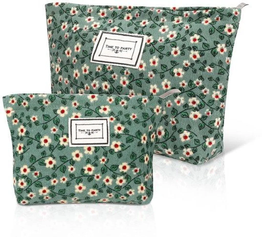 Set de 2 trousses de toilette vertes pour femme organiseur bagage