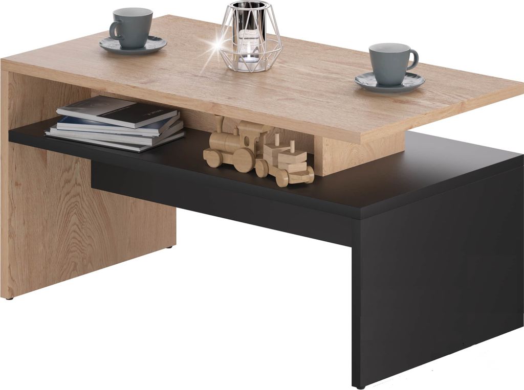 CASARIA® Couchtisch Holz Grau mit Stauraum 95x55x50cm Produktbild 