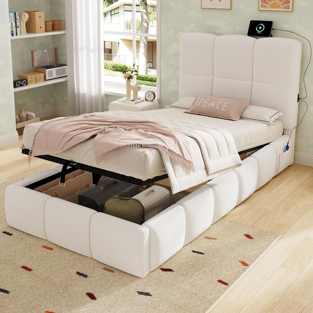 Letto per bambini imbottito Merax 90x200 con contenitore Immagine del prodotto 