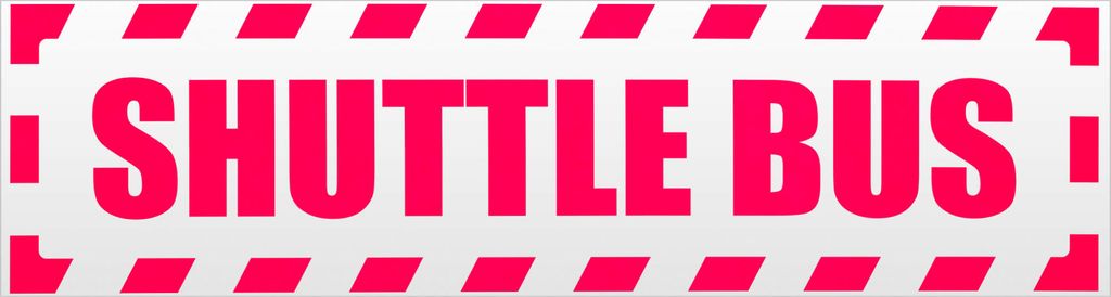 Kiwistar Shuttle Bus gestreift Magnetschild Schild magnetisch - 30cm Neonpink - Magnetfolie für Auto PKW Kfz