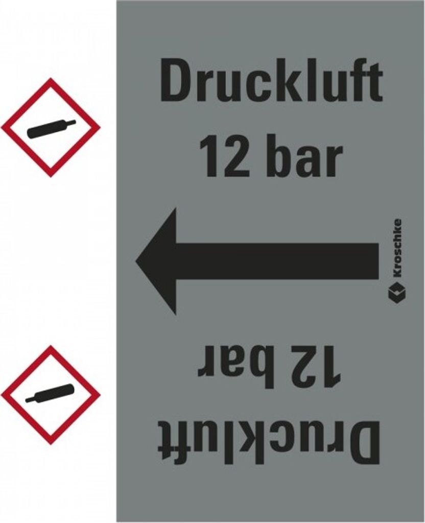 Dreifke Rohrleitungsband Druckluft 12 bar, praxisbewährt, ab Ø 50mm, grau/sc...