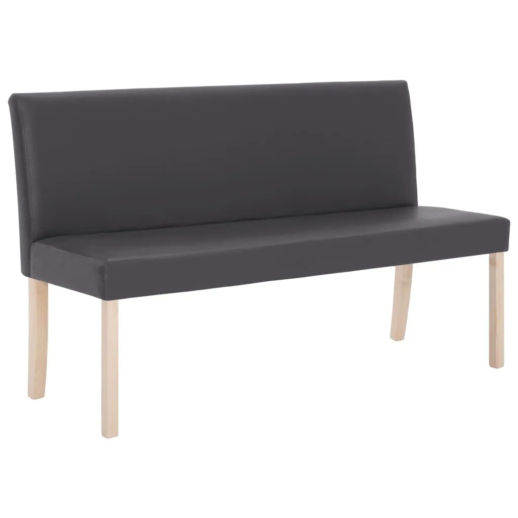 Banc Gris 139,5 cm Similicuir - Solution d'Assise Robuste et Facile à Laver