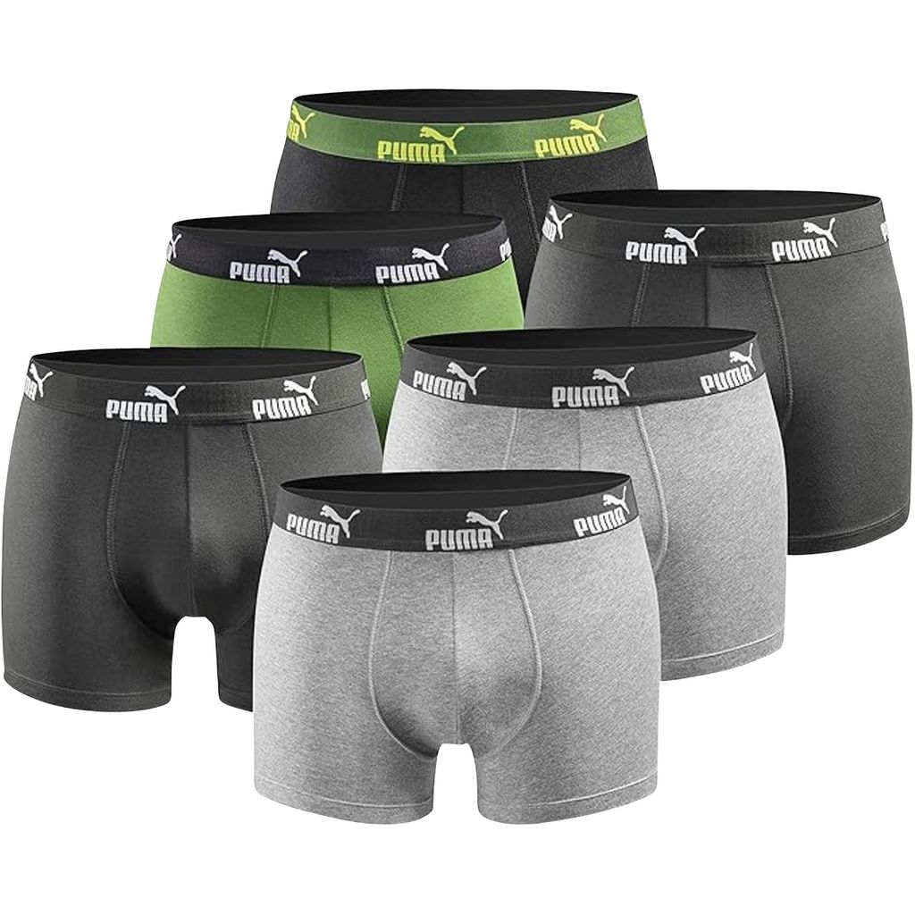 PUMA Herren Basic Boxer Shorts 6er-Pack XL Ochre Green Produktbild 