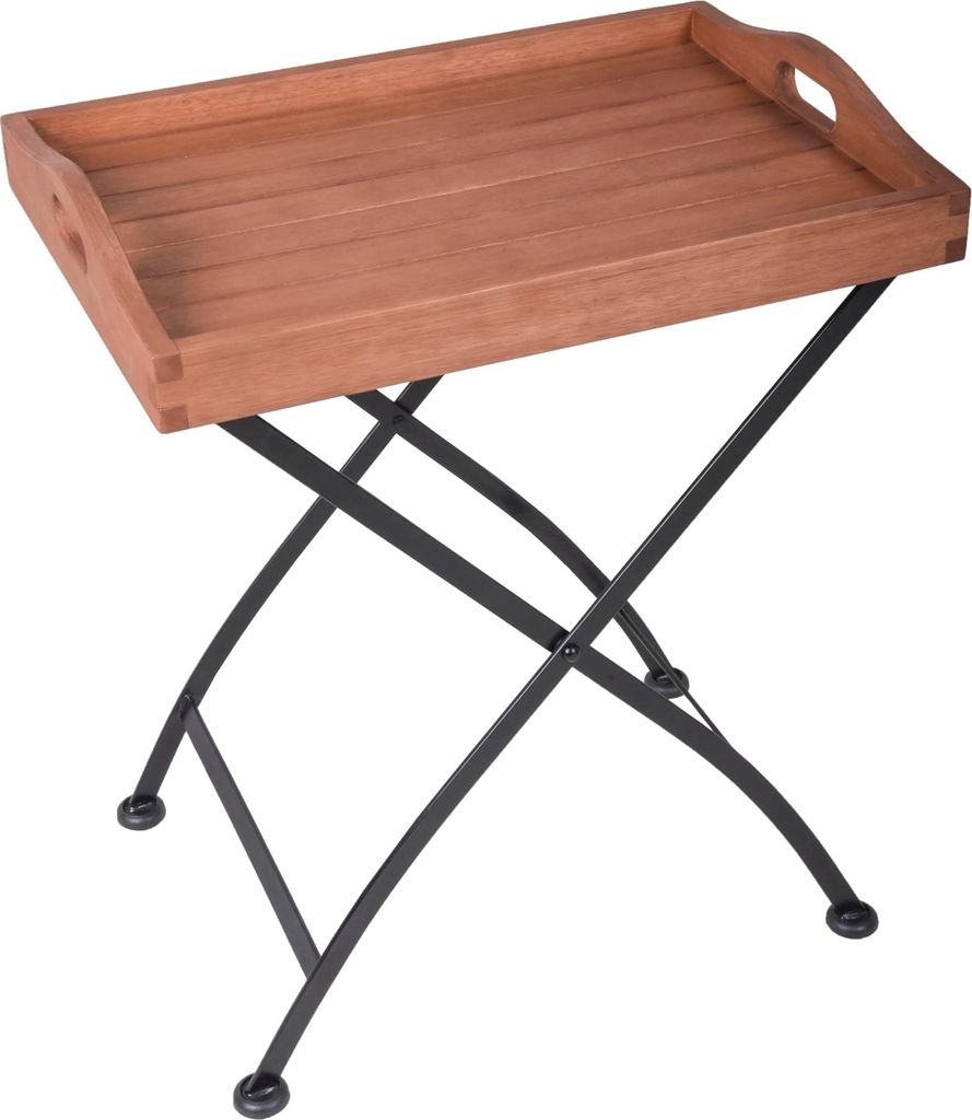 Balkontisch KJELL viereckig klappbar - Eukalyptus, Natürlich, 57x41x67cm | Tabletttisch Gartentisch Balkon-Tisch Kleiner Tisch Terrasse