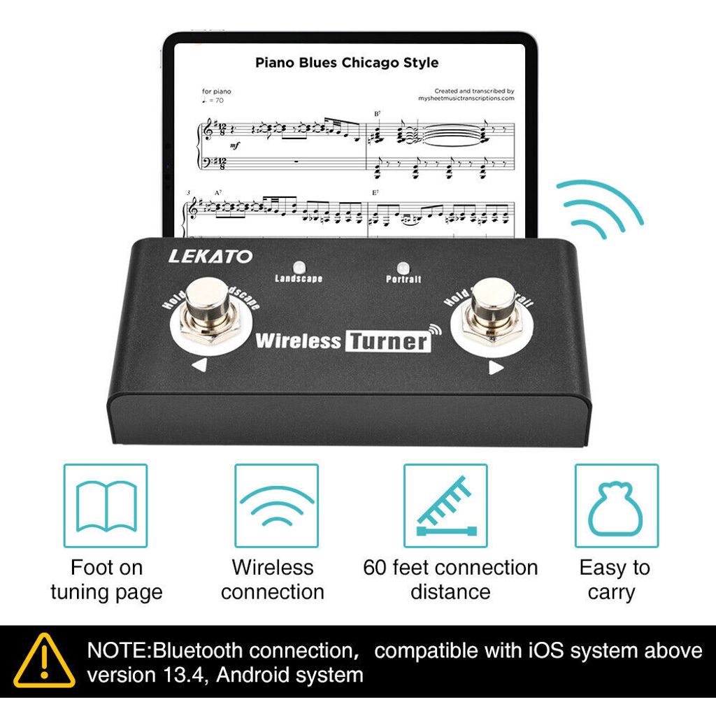 LEKATO Kabelloser Page Turner-Pedal-Controller Produktbild 2