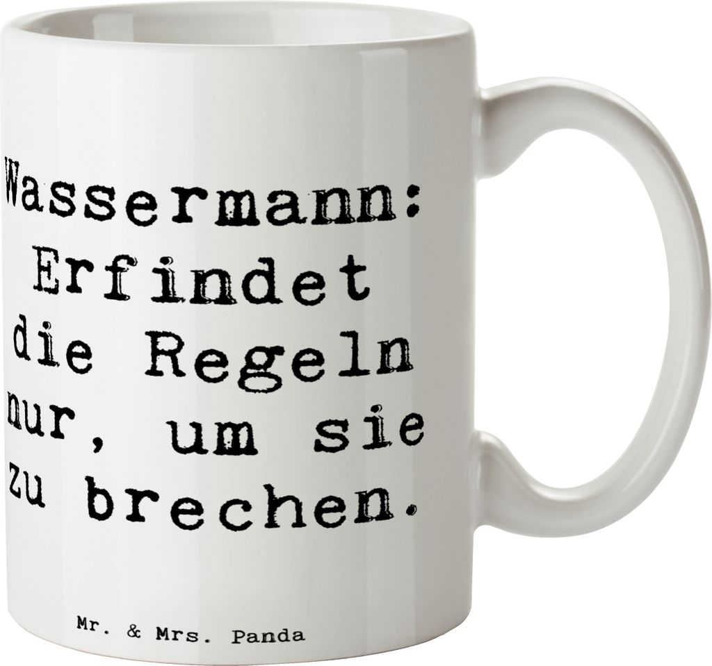 Mr. & Mrs. Panda Kaffeetasse Spruch Wassermann Freigeist - Produktbild 