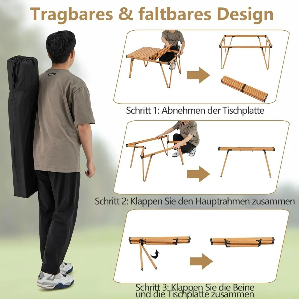 Table de camping pliable pour repas en plein air et sorties vtt - 5