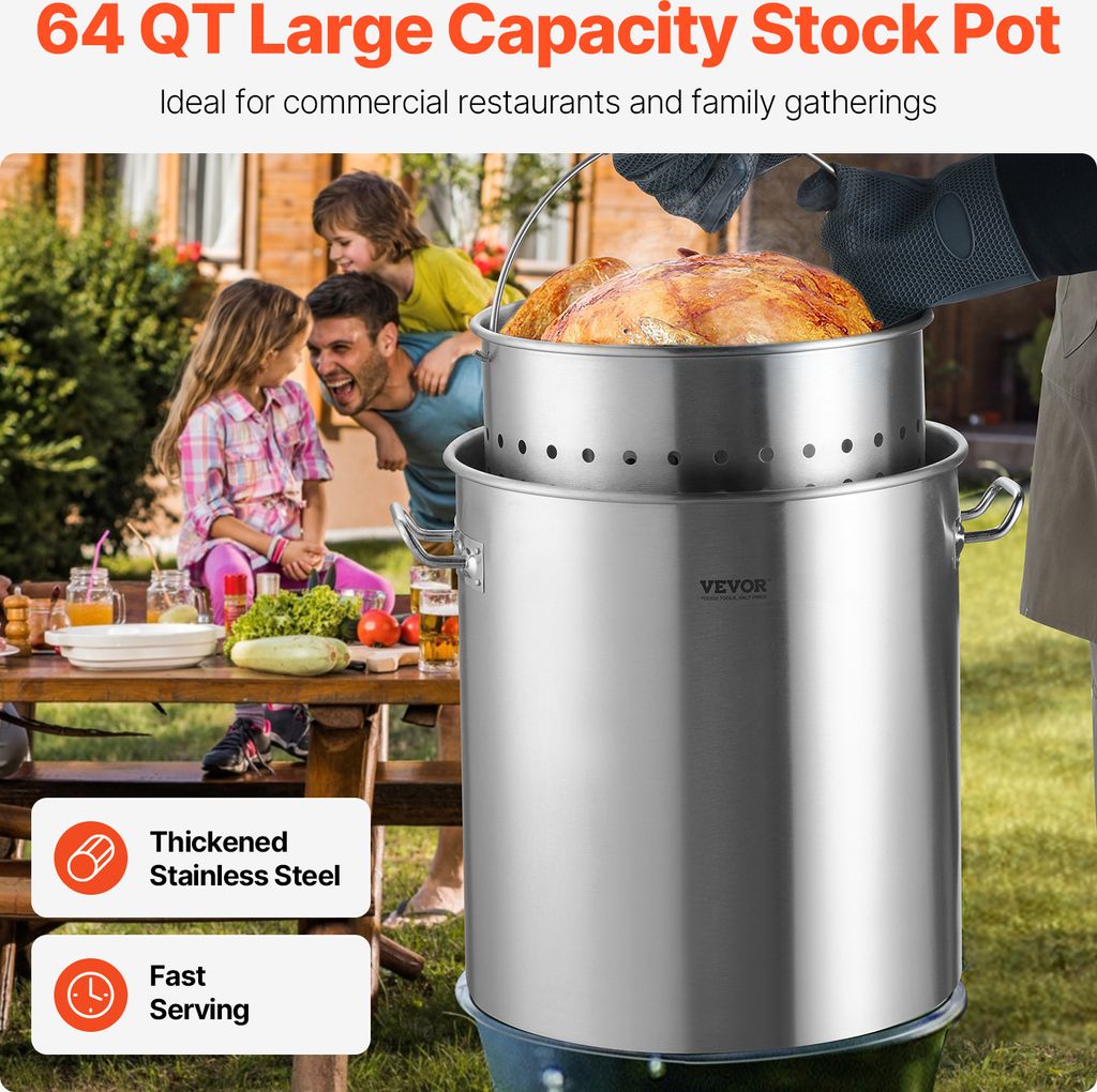 VEVOR Edelstahl-Stockpot, 100 Quart große Kochtöpfe