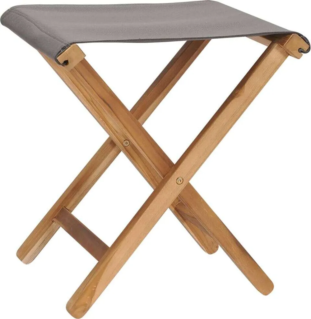 Set 2 Sedie da Giardino SYFAX™ in Teak e Tessuto Grigio - Comfort Outdoor