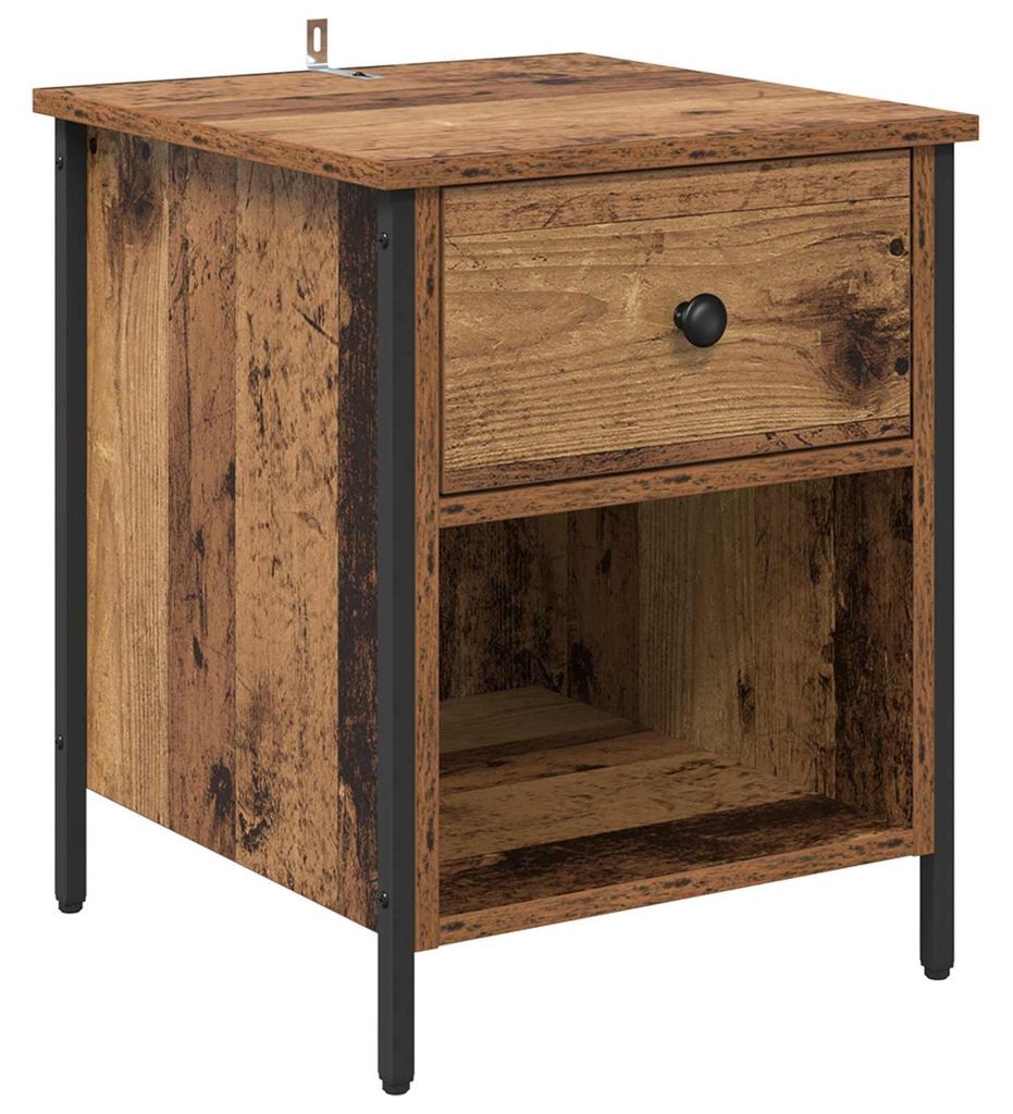 Nachttisch mit Schubladen Altholz 40 x 42 x 50 cm Holzwerkstoff