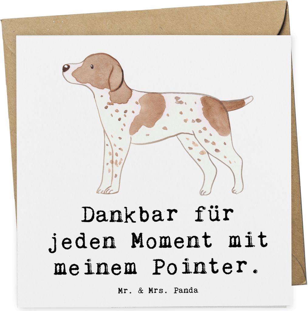 Mr. & Mrs. Panda Grußkarte Pointer Moment - Weiß - Geschenk, English, faltkarte, Glückwunschkarte, anlasskarte, doppelkarte, Klappkarte