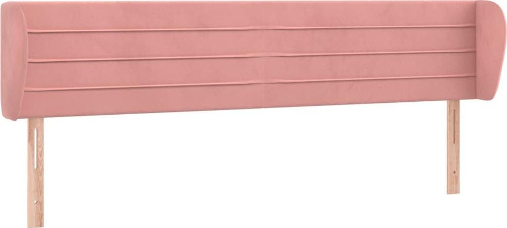 vidaXL Kopfteil mit Ohren Rosa 163x23x78/88 cm Samt