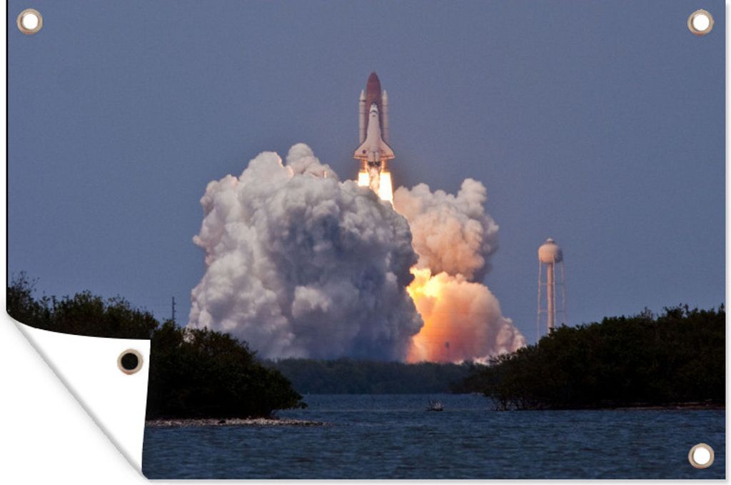MuchoWow 60x40 cm Outdoor-Poster Gartendeko Sichtschutz Garten Poster für den Garten Start einer Rakete in Cape Canaveral
