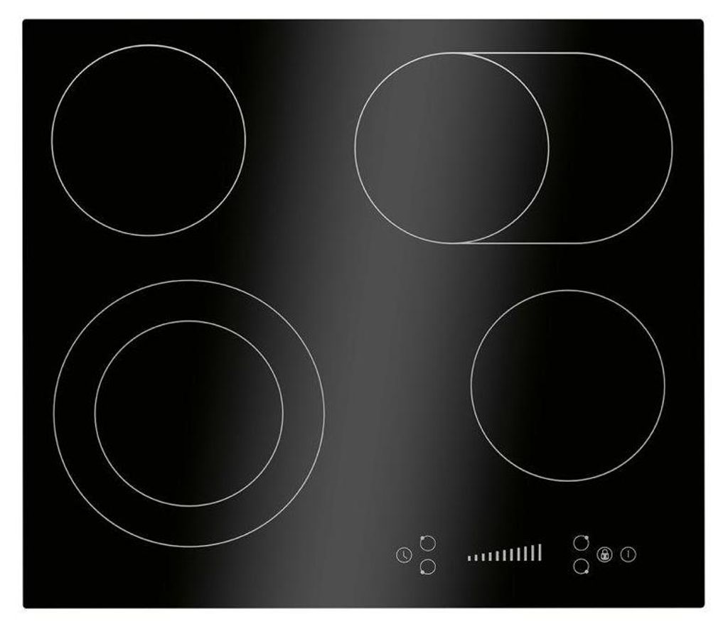 Plaque de cuisson en vitrocéramique 4 feux avec double zone Image du produit 
