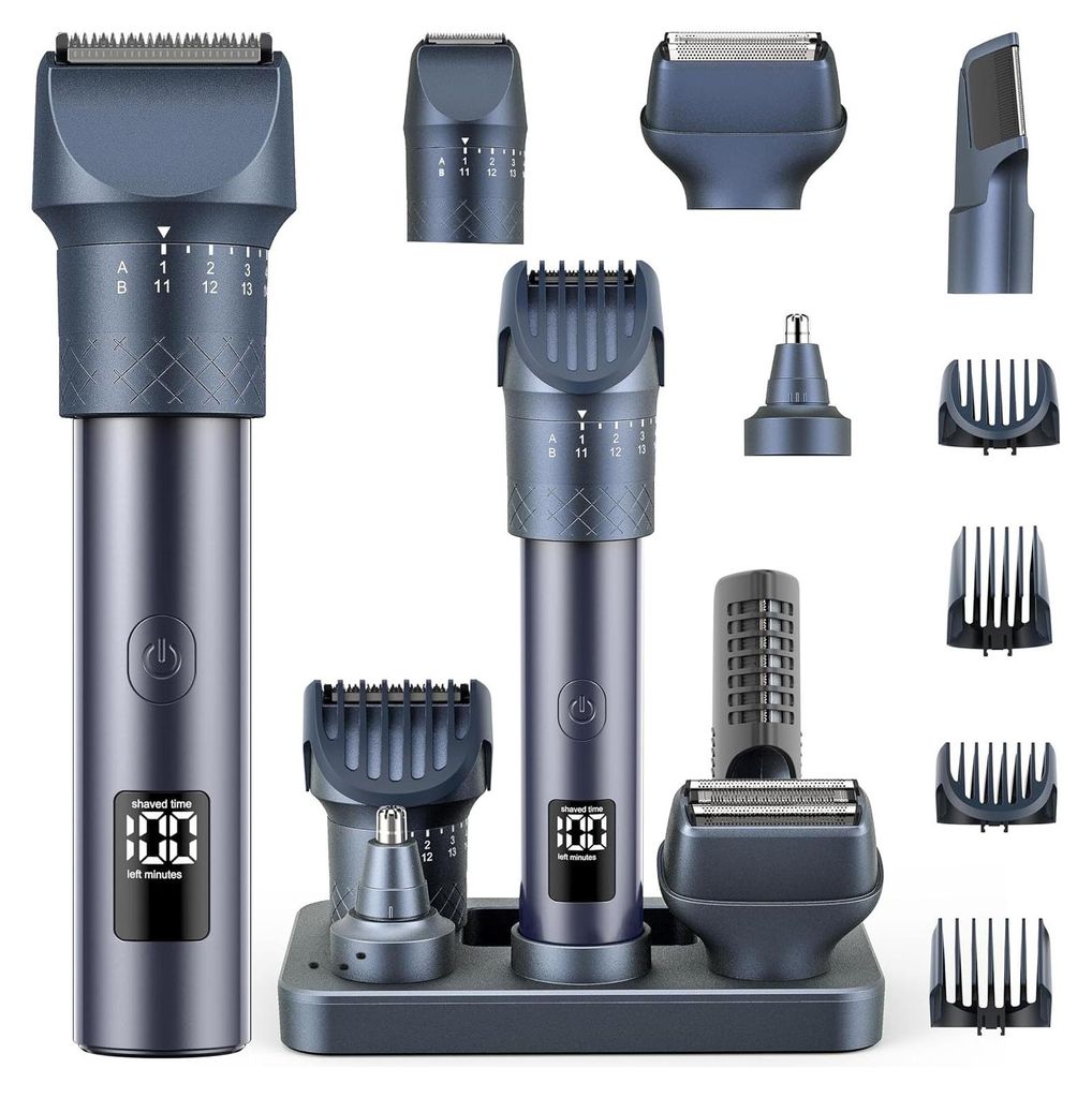 OKWISH Haarschneider, 5-in-1 Herren Haarschneider Set, Elektrischer Haarschneider mit verstellbaren Klingen, Barttrimmer, Nasenhaarschneider, Präz...