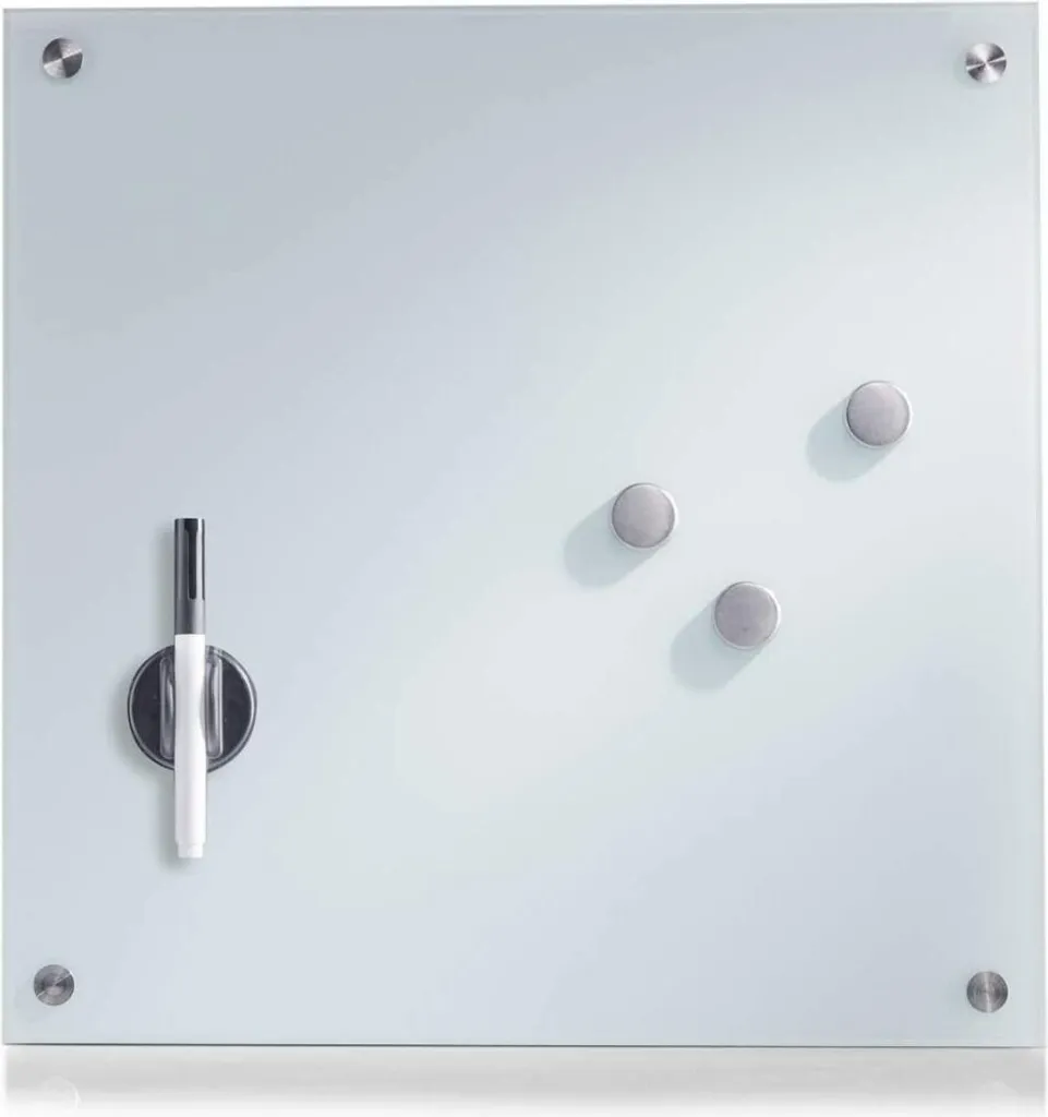 Memoboard Vetro Bianco 40x40 cm - Lavagna Magnetica Design Minimal - 4