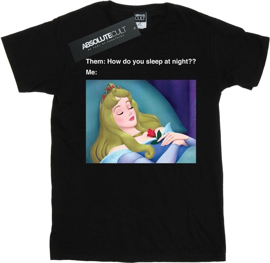 Disney - "Sleeping Beauty" T-Shirt für Damen BI16860 (S) (Schwarz)